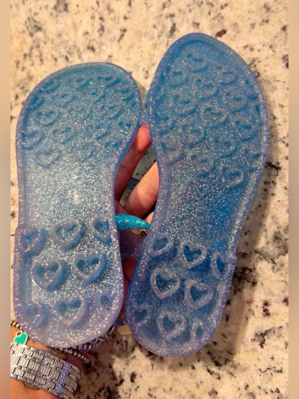 Old Navy Glitter Jelly Sandals in Blue NWOT